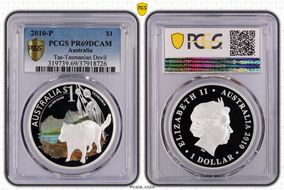 2010-P $1 Tasmania-Tasmanian Devil Colorized PR69DCAM