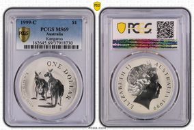 1999-C $1 Kangaroo Ag MS69