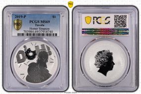 2019-P $1 Homer Simpson MS69