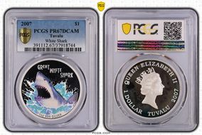 2007 $1 White Shark PR67DCAM