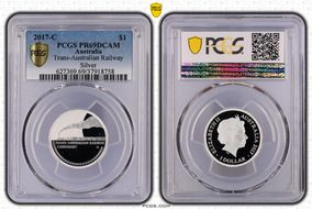 2017-C $1 Trans-Australian Railway Silver PR69DCAM