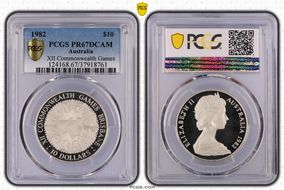 1982 $10 XII Commonwealth Games PR67DCAM