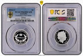 2016-C $1 Australia's First Mints Silver PR69DCAM