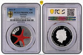 2011-P 50C Starfish - Colorized Australian Sea Life, The Reef PR69DCAM