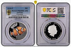 2010-P 50C Clownfish - Colorized Australian Sea Life, The Reef PR69DCAM