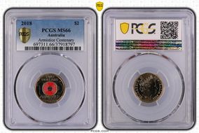 2018 $2 Armistice Centenary Colorized MS66