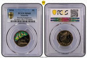 2016 $1 Boxing Kangaroos MS68