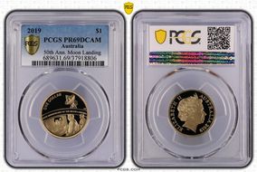 2019 $1 50th Ann. Moon Landing PR69DCAM