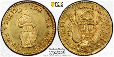 1845 A Escudo CUZCO MS61