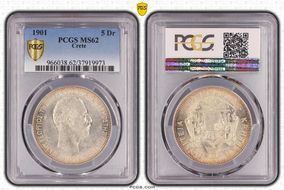 1901 5 Dr KM-9  Ag MS62