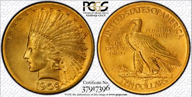 1909 $10 PR66
