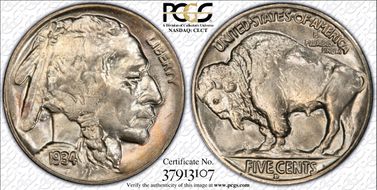 1934-D 5C MS66