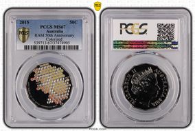 2015 50C RAM 50th Anniversary Colorized MS67