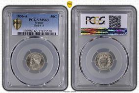 1856-A 50C Gad-414 MS63