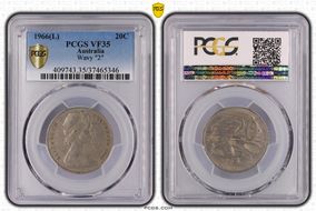 1966(L) 20C Wavy "2" VF35