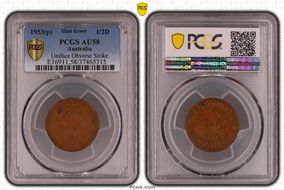 1953 A. (p) 1/2D AU58BN