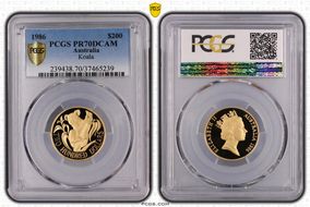 1986 $200 Koala KM-86  Au PR70DCAM