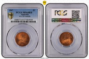 1967 2C w/o SD initials MS64RB