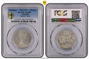 1954(m) Florin KM-54  Ag AU58