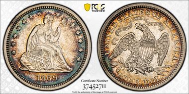 1869 25C XF45