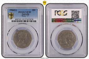 1966(L) 20C Wavy "2" VF35