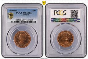1959(m) 1/2D MS65RD