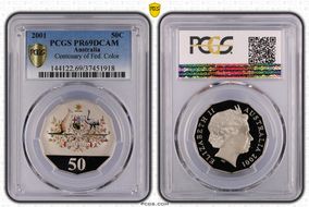 2001 50C Centenary of Federation Colorized PR69DCAM