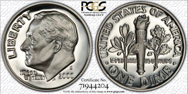 2000-S 10C Silver PR70DCAM