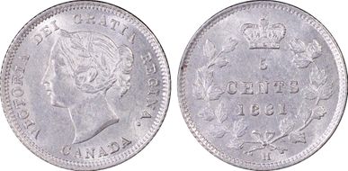 1881-H 5C First 8 Double Die MS62+