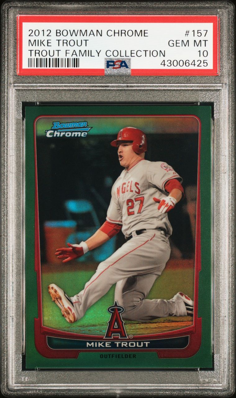 MIKE TROUT (PSA 9) 2012 Topps Update Series All-Star Stitches Relic