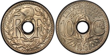 1936 10C Gad-286 F-138 MS67