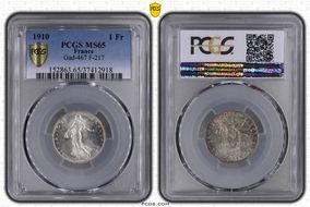 1910 1 Fr Gad-467 F-217 MS65