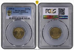 1939-E 10 Pfg J-364 MS64