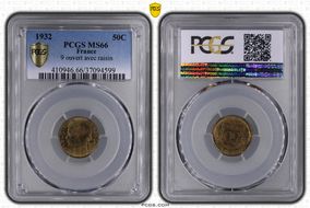 1932 50C 9 ouvert avec raisin MS66