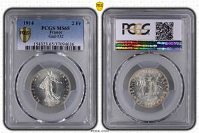 1914 2 Fr Gad-532 F-266 MS65