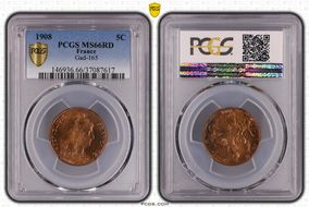 1908 5C Gad-165 F-119 MS66RD