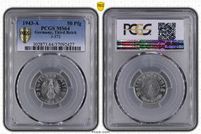 1943-A 50 Pfg J-372 MS64