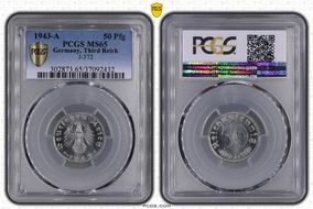 1943-A 50 Pfg J-372 MS65