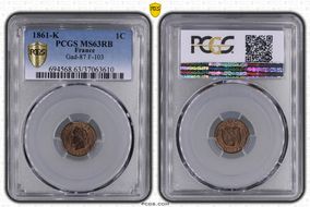 1861-K 1C Gad-87 F-103 MS63RB