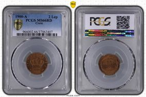 1900-A 2 Lep KM-2 MS66RD