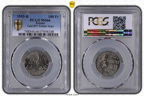 1955-B 100 Fr Gad-897 F-450 Ruban large MS66