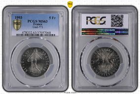 1993 5 Fr Gad-771 MS63