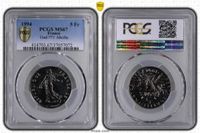 1994 5 Fr Gad-771 Abeille MS67