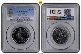 2001 5 Fr Gad-771 Ag MS67