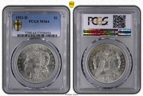 1921-D $1 MS64