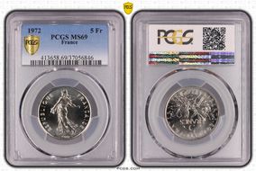1972 5 Fr Gad-771 MS69