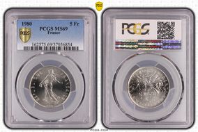 1980 5 Fr Gad-771 MS69