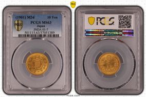 (1901) M34 10 Yen JNDA 01-7 MS63