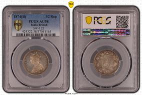1874(B) 1/2 Rup SW-5.22 4.75 Panels AU58