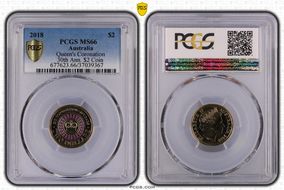 2018 $2 Queen's Coronation Colorized 30th Ann. $2 Coin MS66
